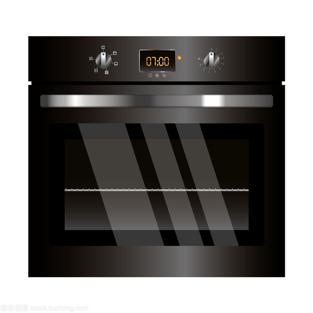 矢量黑色烤箱